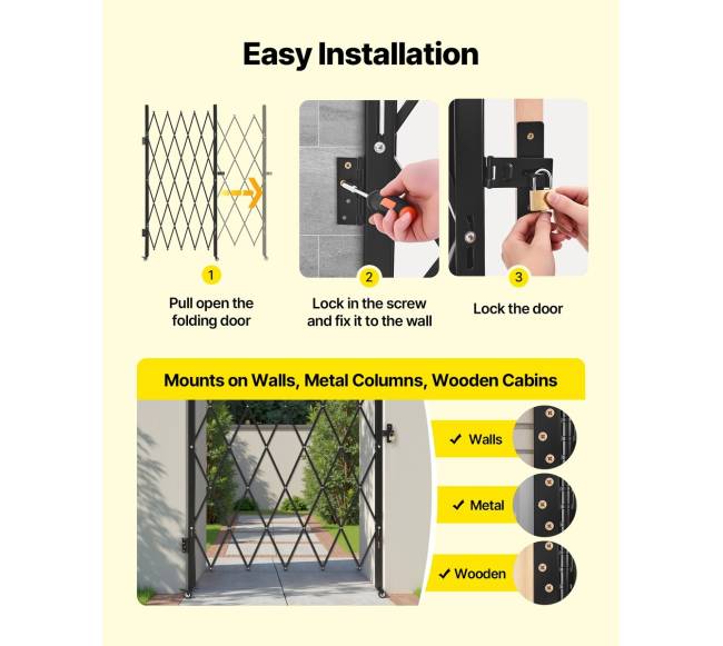 Vienos sulankstomos apsaugos grotelės su užraktu4