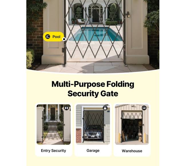 Vienos sulankstomos apsaugos grotelės su užraktu5