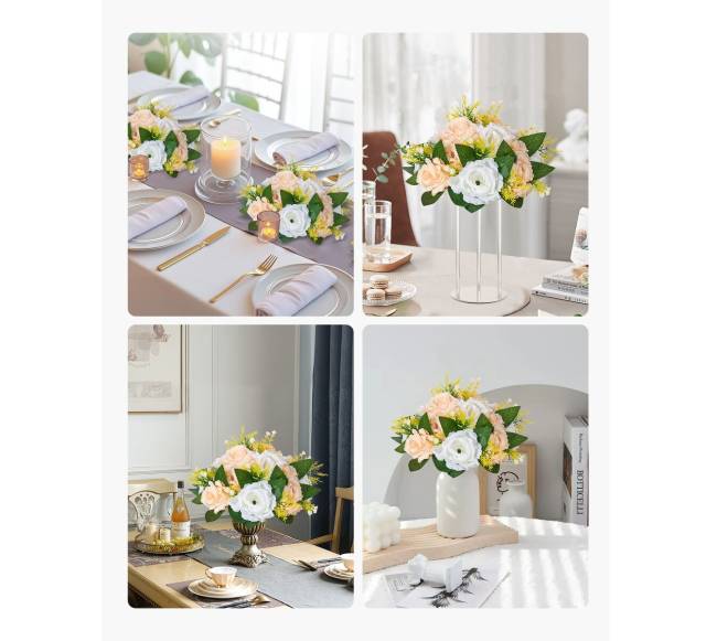 Dirbtinių gėlių kamuoliai vestuvių puošmenoms6