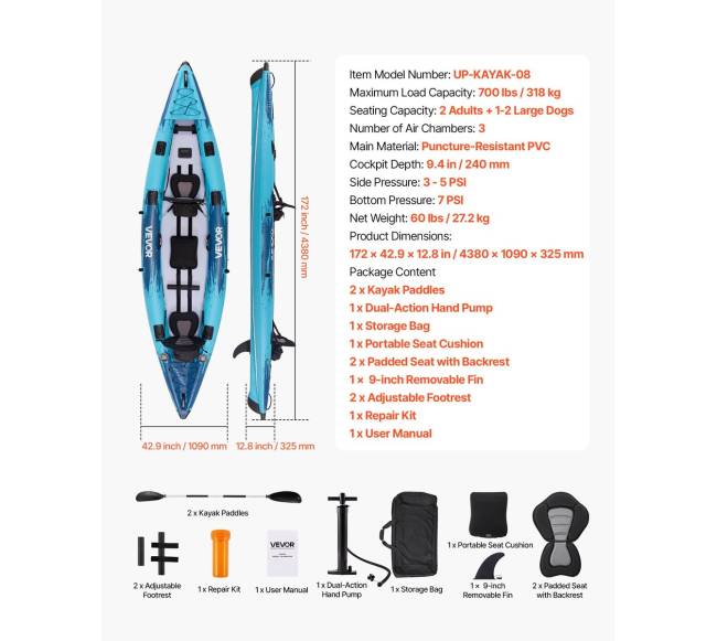 Dvivietė pripučiamoji baidarė6