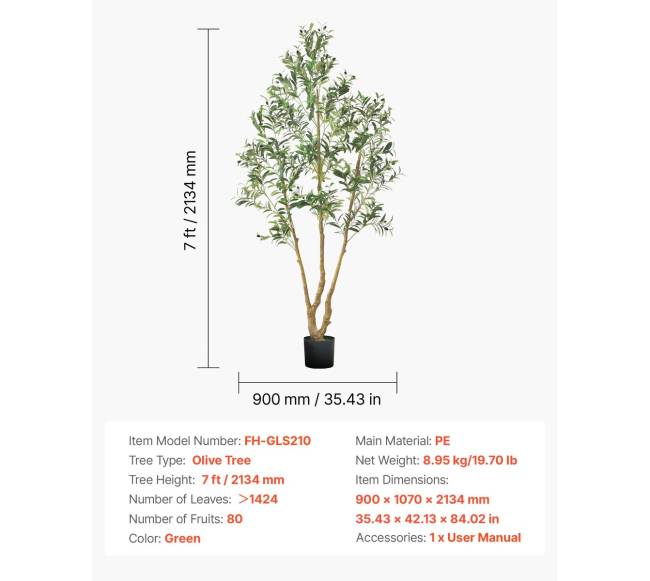 210 cm dirbtinis alyvmedis su vazonu6