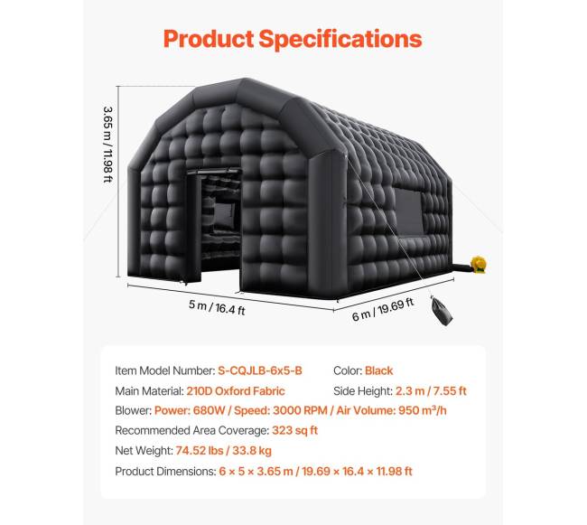 Nešiojama pripučiama vakarėlio palapinė6