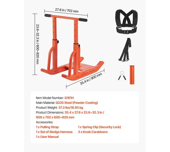 Traukimo stumiamo treniruočių rogės oranžinės6