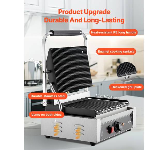 Komercinis panini grilio presas 34x23 cm2