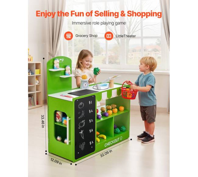 medinis vaikų prekybos stendas su kasa1