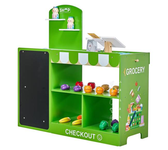 medinis vaikų prekybos stendas su kasa8