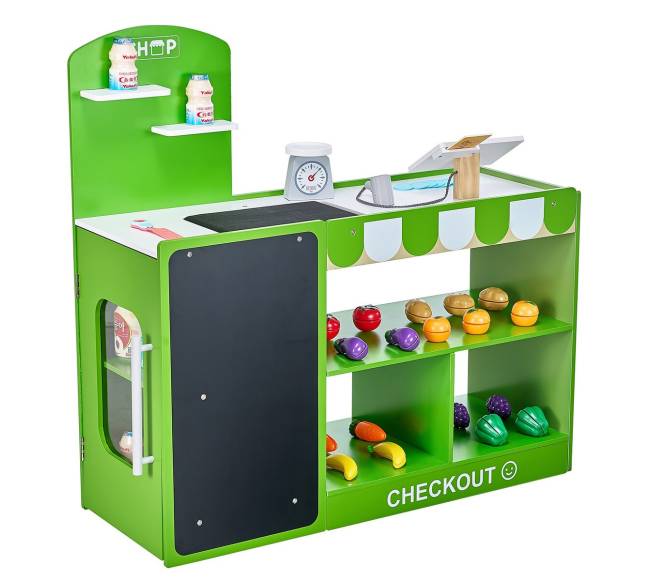 medinis vaikų prekybos stendas su kasa10