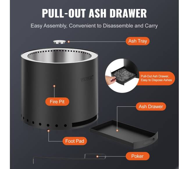 Nerūkstantis lauko židinys 49 cm3