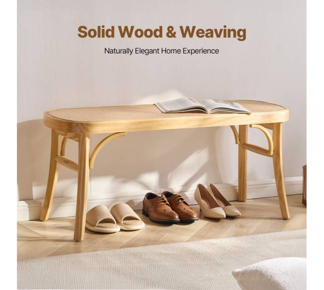 Rataninė medinė suoliukas prieškambariui ir svetainei1