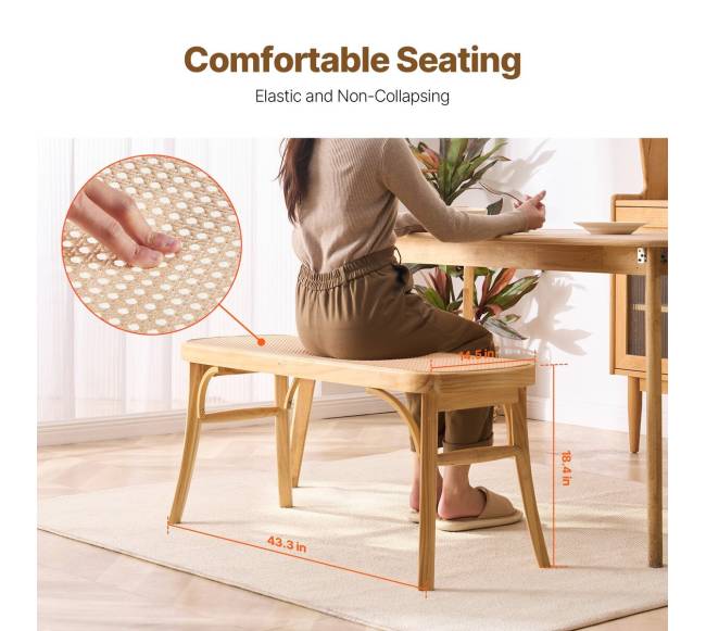 Rataninė medinė suoliukas prieškambariui ir svetainei3