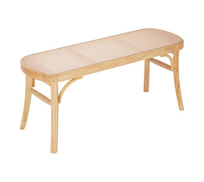 Rataninė medinė suoliukas prieškambariui ir svetainei10