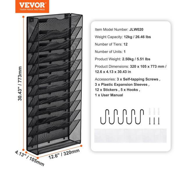 Sieninė lentyna su 12 kišenių6