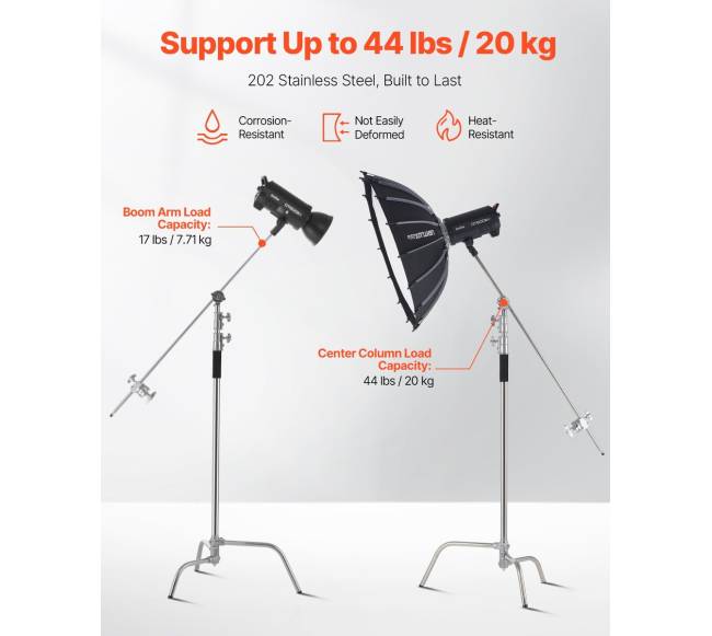 C stovas su strėle fotografijos įrangai3