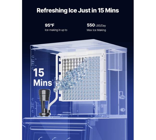 Komerciškas ledo gamintojas su talpykla1