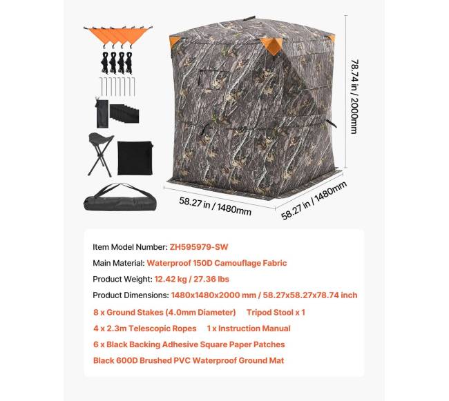 dviejų trijų asmenų medžioklės palapinė6