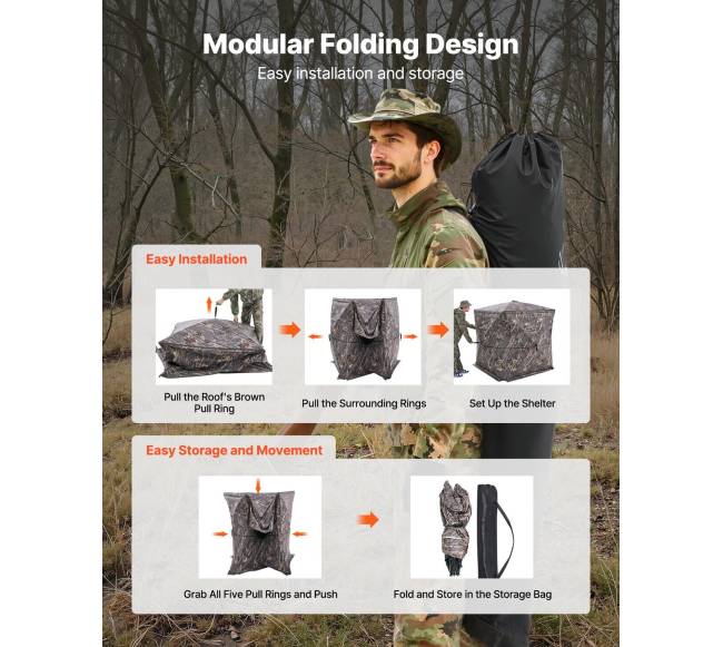 Nešiojama permatoma medžioklės slėptuvė 4-5 asmenims5