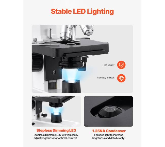 Dvejslųbė binokulinė mikroskopas 40-5000X5