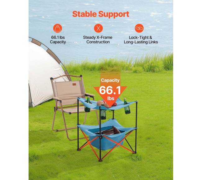 Sulankstomas nešiojamas lauko stalas su laikikliais2