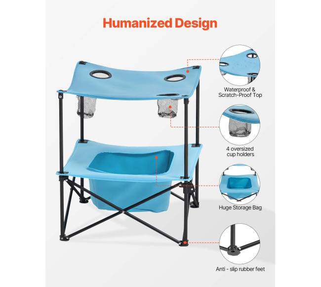 Sulankstomas nešiojamas lauko stalas su laikikliais5