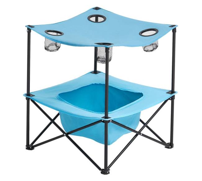 Sulankstomas nešiojamas lauko stalas su laikikliais9