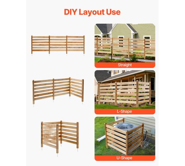 medinė privati tvora 3 skydai 91x91 cm2