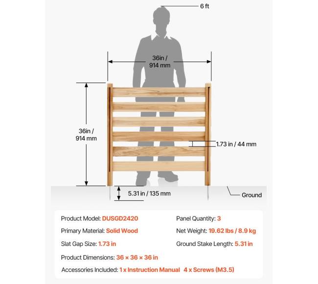 medinė privati tvora 3 skydai 91x91 cm6