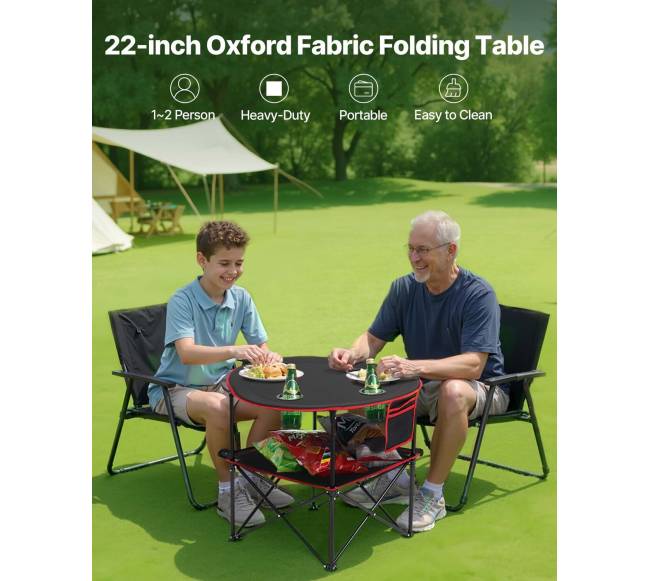 Sulankstomas nešiojamas lauko stalas su puodelių laikikliais2