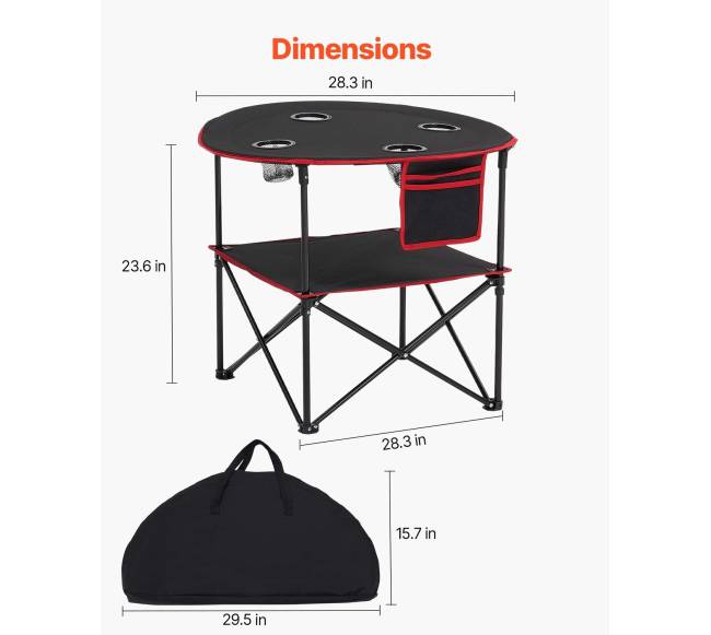 Sulankstomas nešiojamas lauko stalas su puodelių laikikliais3