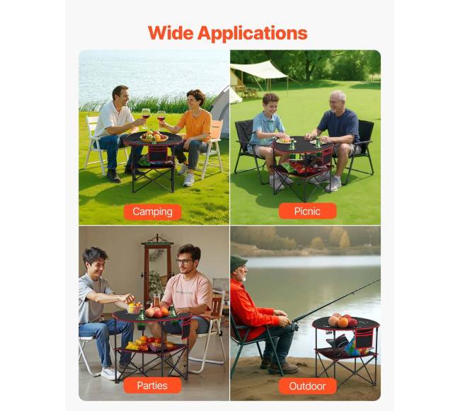 Sulankstomas nešiojamas lauko stalas su puodelių laikikliais5