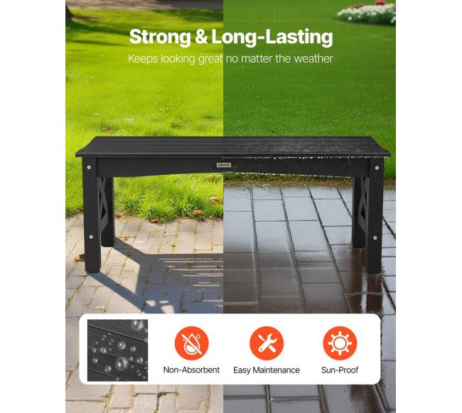 Lauko suoliukas 113 cm, plastikinis, 272 kg, juodas1