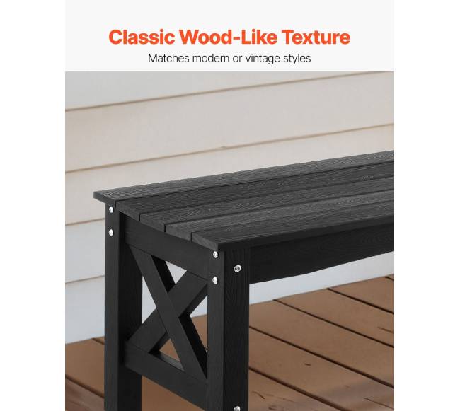 Lauko suoliukas 113 cm, plastikinis, 272 kg, juodas2