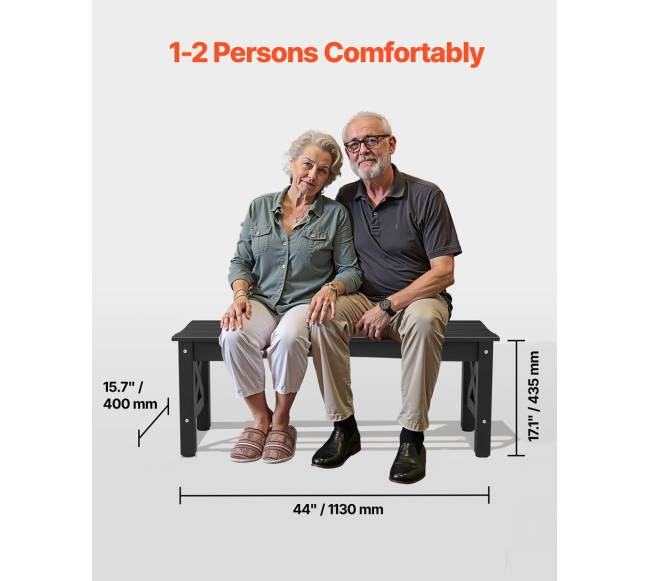 Lauko suoliukas 113 cm, plastikinis, 272 kg, juodas3