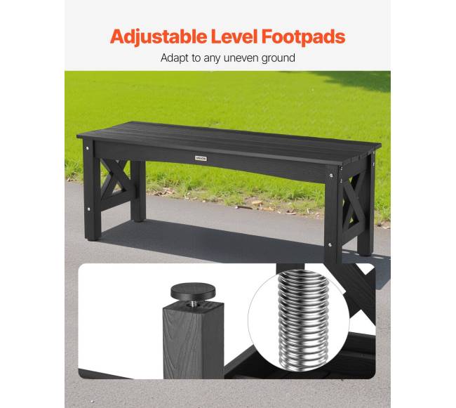 Lauko suoliukas 113 cm, plastikinis, 272 kg, juodas4