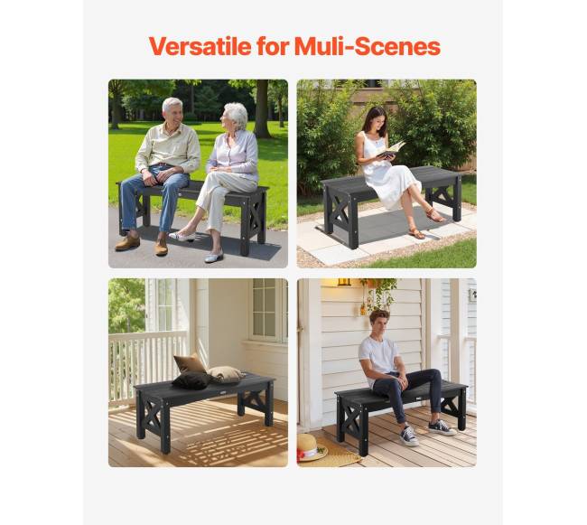 Lauko suoliukas 113 cm, plastikinis, 272 kg, juodas5