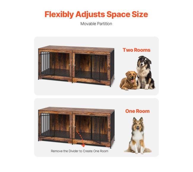 Medinė šuns būda su dalikliu ir padėklu2