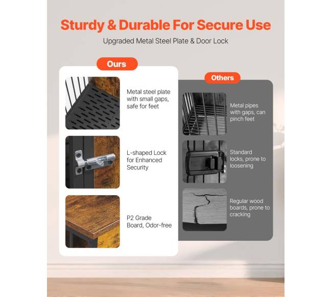 Medinė šuns būda su dalikliu ir padėklu4