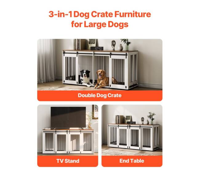 Medinė šuns dėžė su padėklu 182 cm1