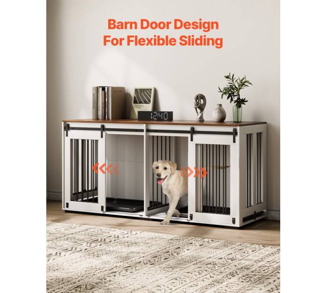 Medinė šuns dėžė su padėklu 182 cm2