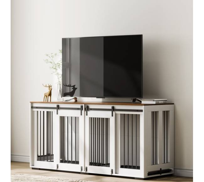 Medinė šuns dėžė su padėklu 182 cm7