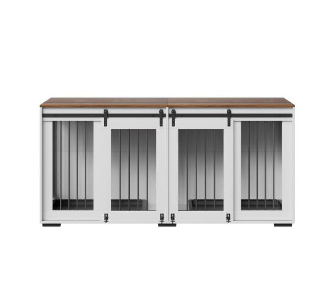 Medinė šuns dėžė su padėklu 182 cm9