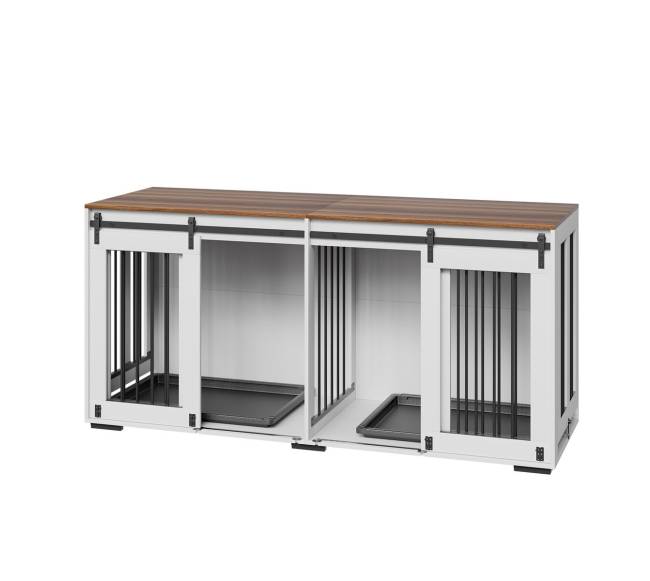 Medinė šuns dėžė su padėklu 182 cm10