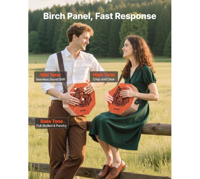 unikali cajon dėžė iš buko medienos su gitaros stygomis1