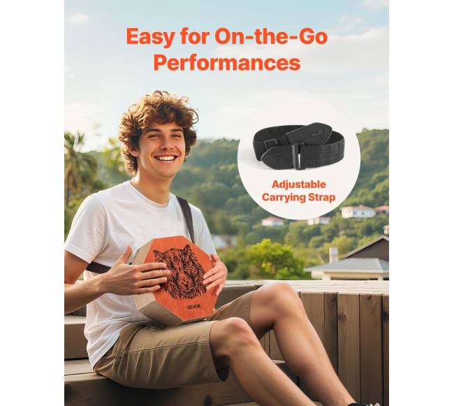 unikali cajon dėžė iš buko medienos su gitaros stygomis3