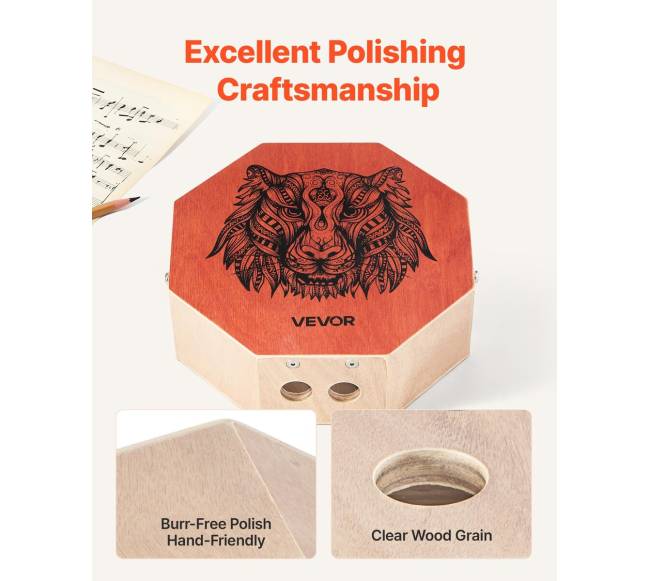 unikali cajon dėžė iš buko medienos su gitaros stygomis4