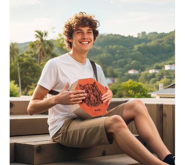 unikali cajon dėžė iš buko medienos su gitaros stygomis7