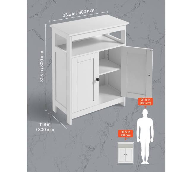 Medinė vonios grindų spintelė su reguliuojama lentyna2