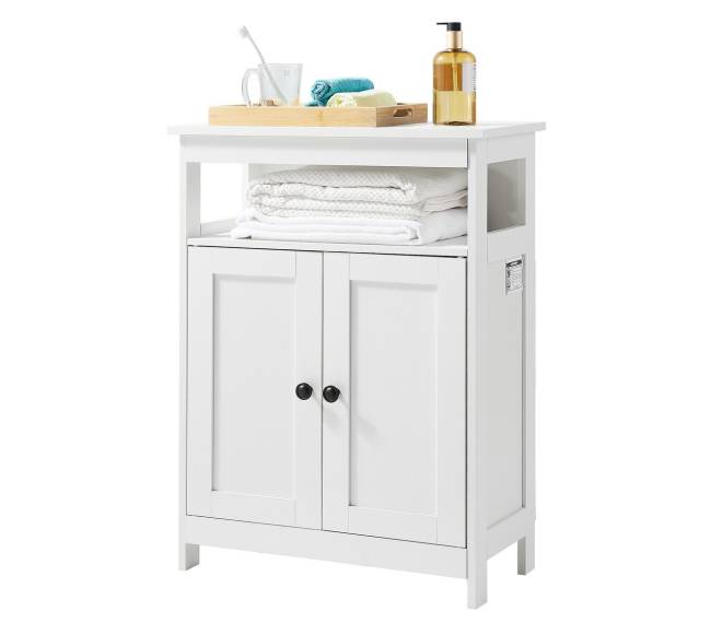 Medinė vonios grindų spintelė su reguliuojama lentyna9