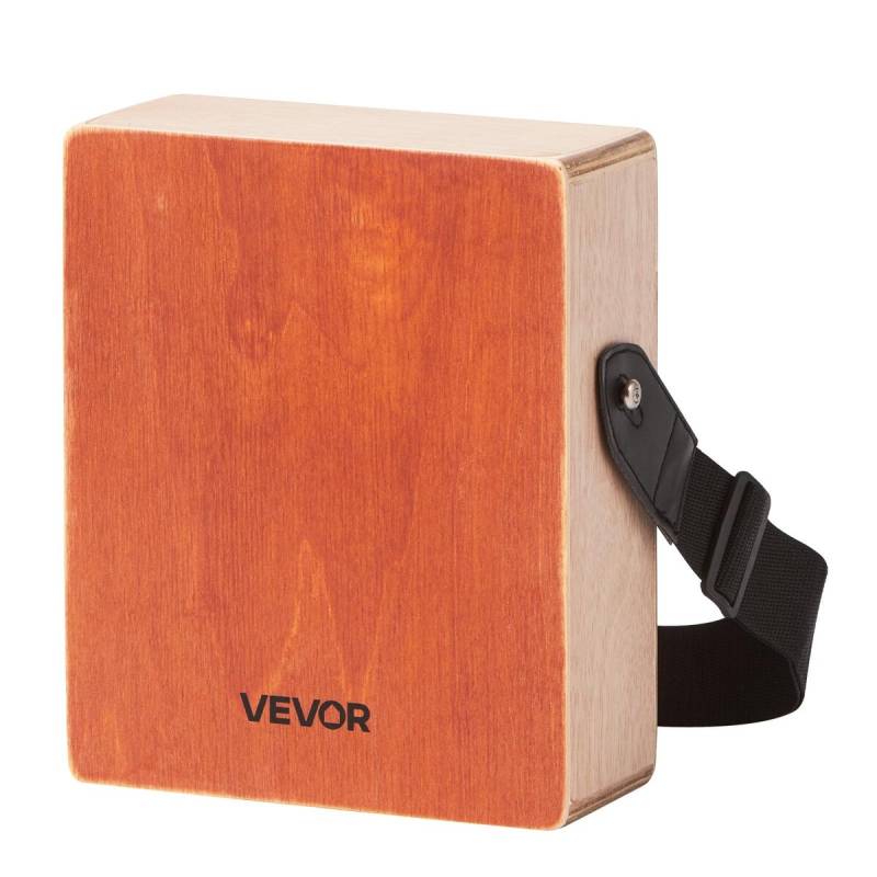 Medinė cajon būgnas su gitaros stygomis0