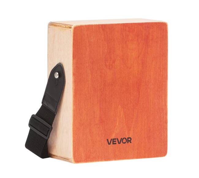 Medinė cajon būgnas su gitaros stygomis9