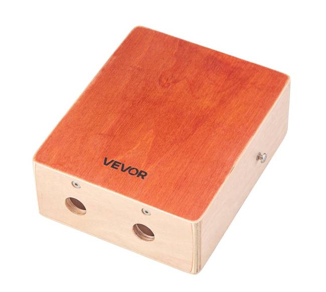 Medinė cajon būgnas su gitaros stygomis10